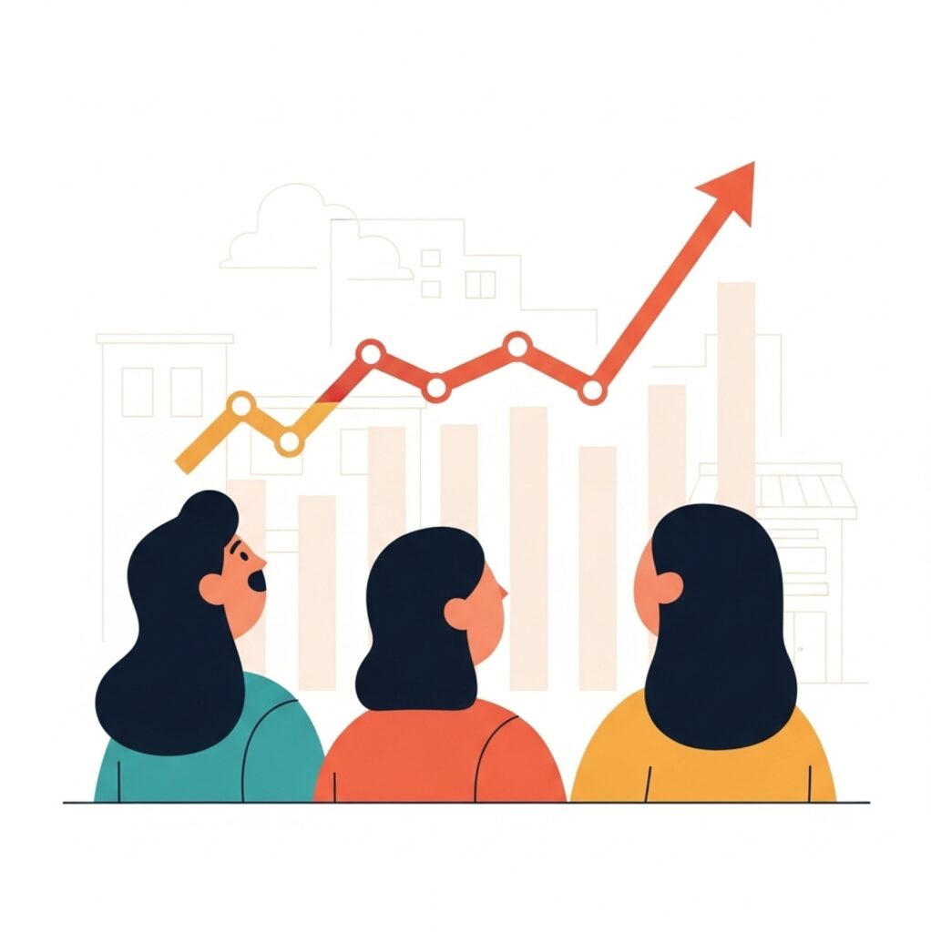 소상공인 체감경기 회복세가 서서히 시작되는 상권 거리에서 손님과 상인이 다시 움직이기 시작한 모습을 담은 장면으로, 현장 분위기를 꾸준히 관찰하며 소상공인 체감경기 회복세를 점검할 필요합니다.