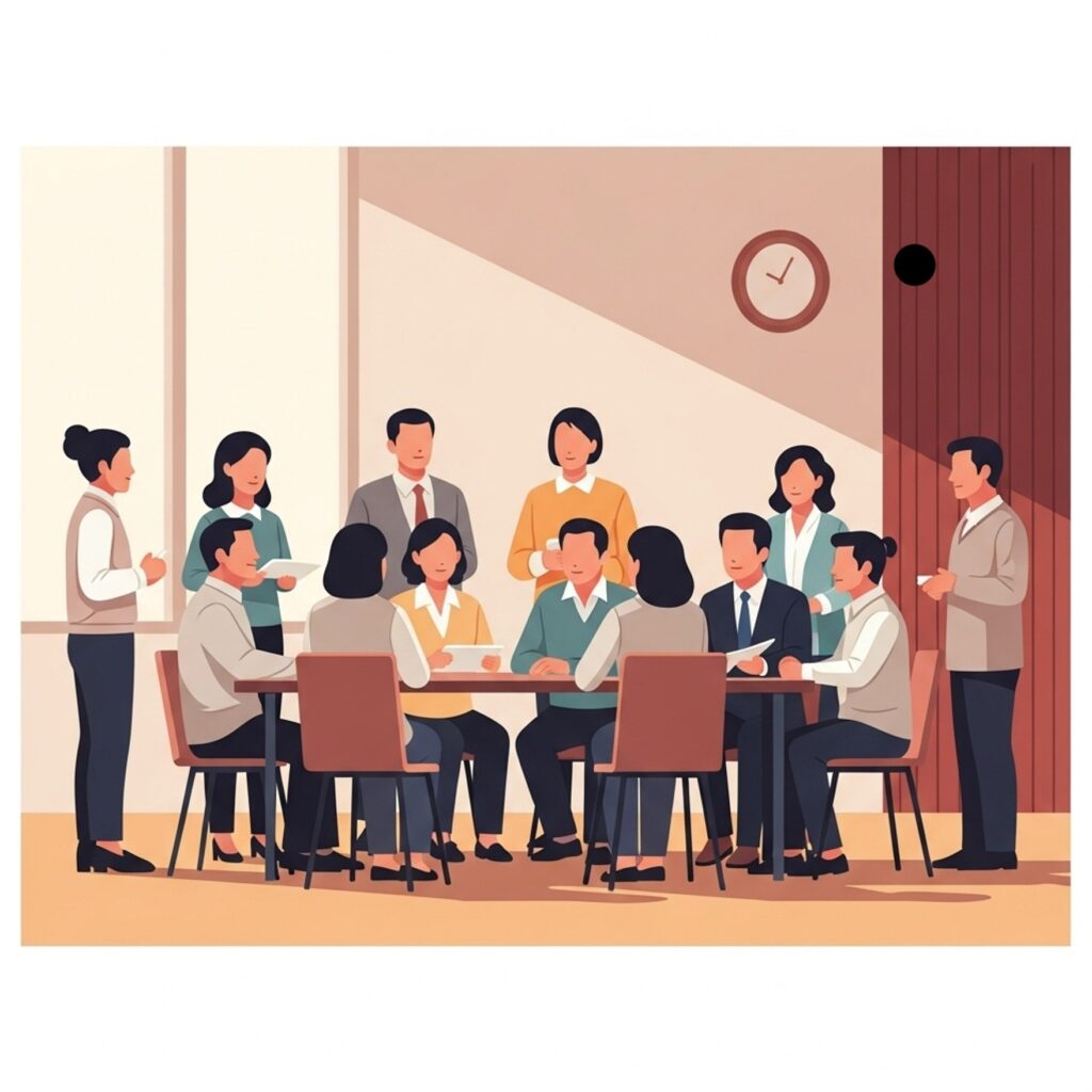 주민들이 동네 현안을 직접 논의하는 주민자치회의 모습으로, 지방자치 미래 비전에서 중요한 주민 참여 가치를 파악하는 데 도움이 됩니다.