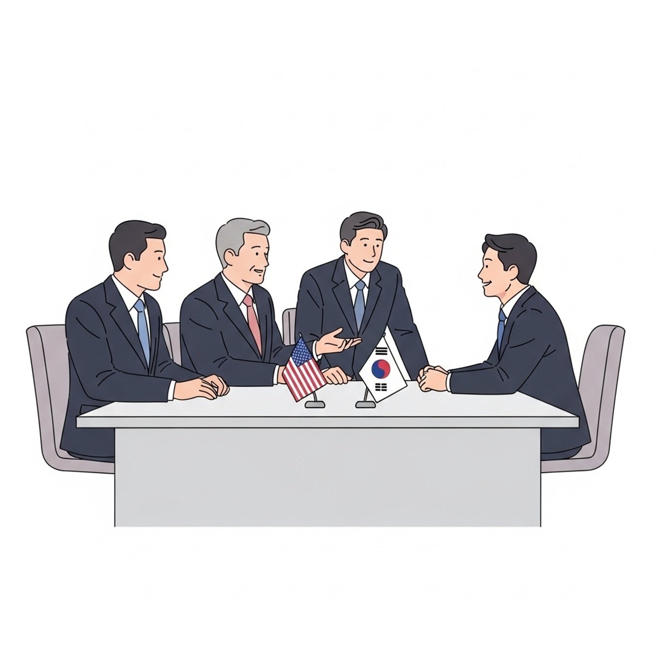 한미안보협의회 논의 장면을 단순화한 이미지로, 국방 협력의 흐름을 이해하는 데 도움이 됩니다.