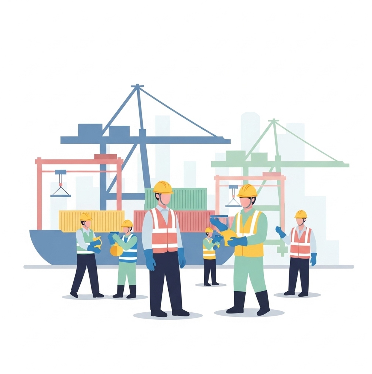 항만사업장 재해 50% 감축 목표 현장을 상징하는 안전 작업 장면, 항만 안전 개선 흐름을 이해하는 데 도움이 됩니다.